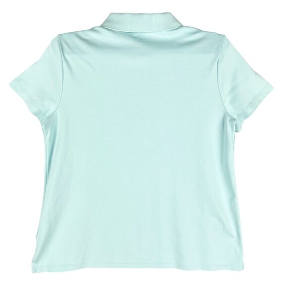 Lands End Girls Light Blue Short Sleeve Polo Shirt Size Medium 10-12 Cotton NWOT - Picture 2 of 10